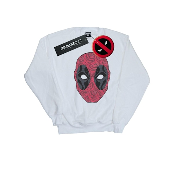 Marvel Deadpool Huvud Av Rosor Sweatshirt 4XL Vit White 4XL