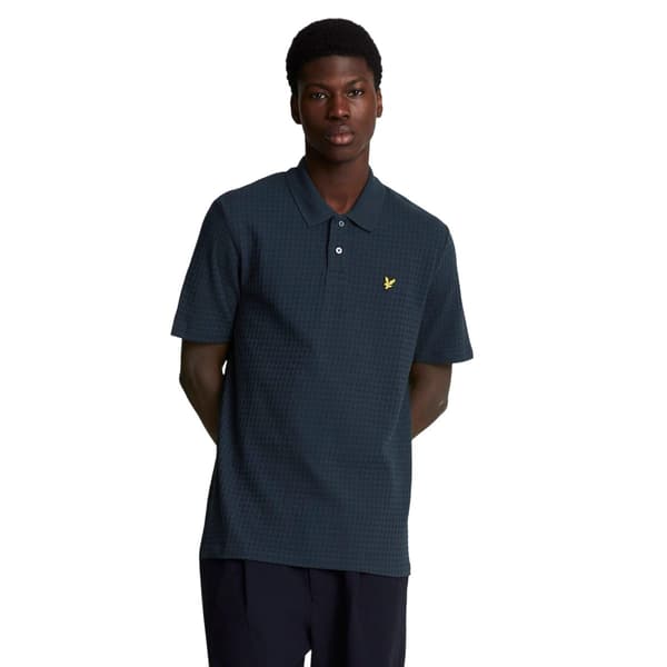 Lyle & Scott Herr Micro Argyle Pikétröja M Blå Blue M