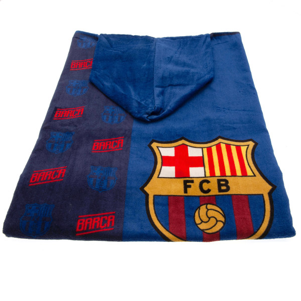 FC Barcelona Barn/Kids Crest Hooded Handduk One Size Navy/Re Navy/Red One Size