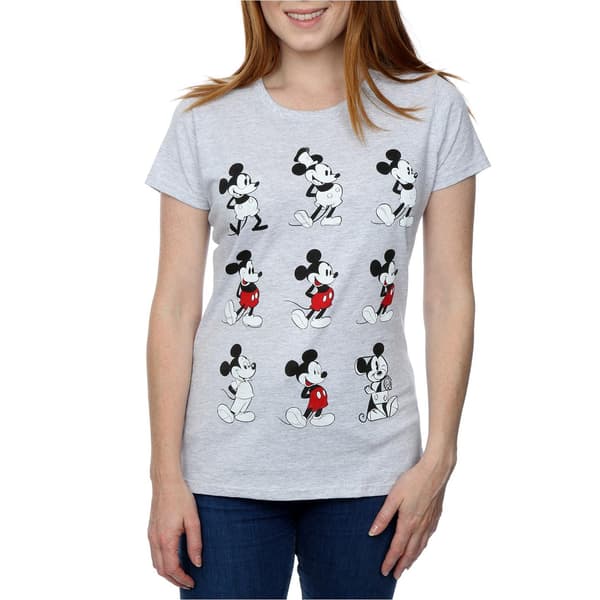 Disney Dam/Dam Mickey Mouse Evolution T-shirt i bomull S He Heather Grey S