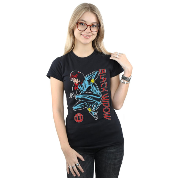 Marvel Womens/Ladies Black Widow In Action T-shirt i bomull S Bla Black S