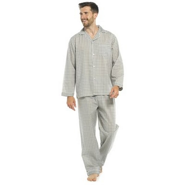 Walter Grange Herr Rutig Pyjamas Set M Grå Grey M