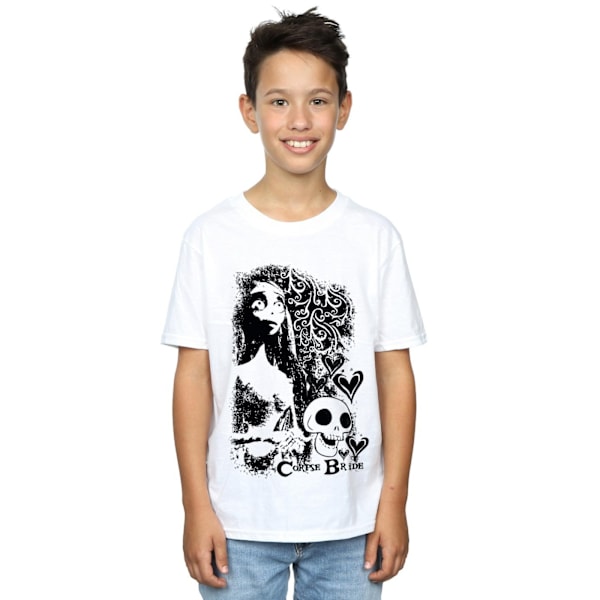 Corpse Bride Boys Skull Logo T-Shirt 5-6 år Vit White 5-6 Years