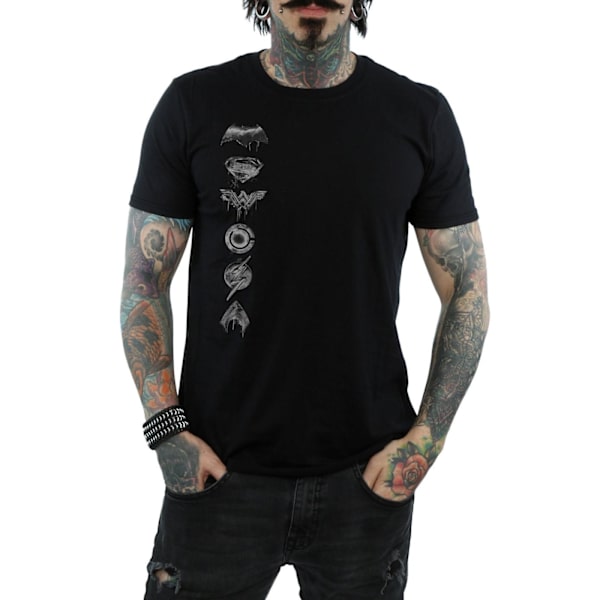 Justice League Spray Logo Bomull T-shirt M Svart Black M