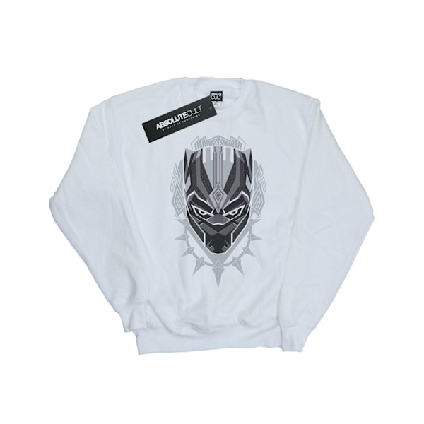 Marvel Girls Black Panther Head Sweatshirt 12-13 År Vit White 12-13 Years