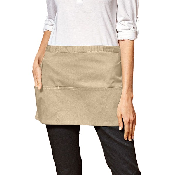 Premier Colours 3-fickor kort förkläde One Size Khaki Khaki One Size
