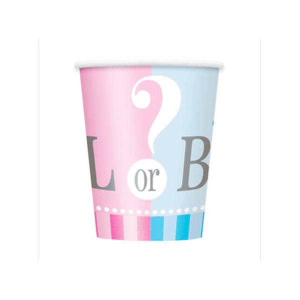 Unik fest Kön avslöja festkopp (8-pack) En storlek Rosa/ Pink/Blue One Size