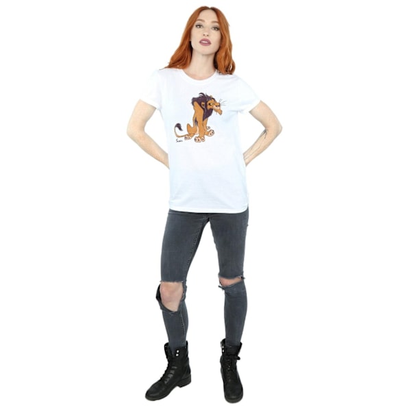 The Lion King Dam/Damer Classic Scar Bomull Boyfriend T-Shi White 3XL