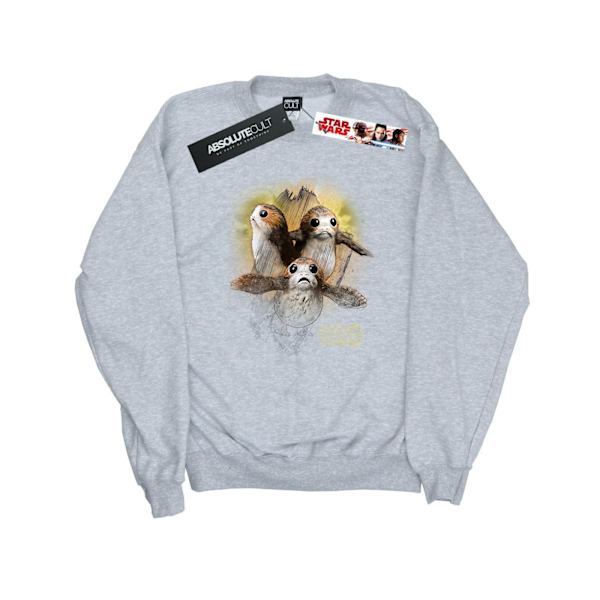 Star Wars The Last Jedi Porgs Borstad Sweatshirt XL Sports Grå Sports Grey XL