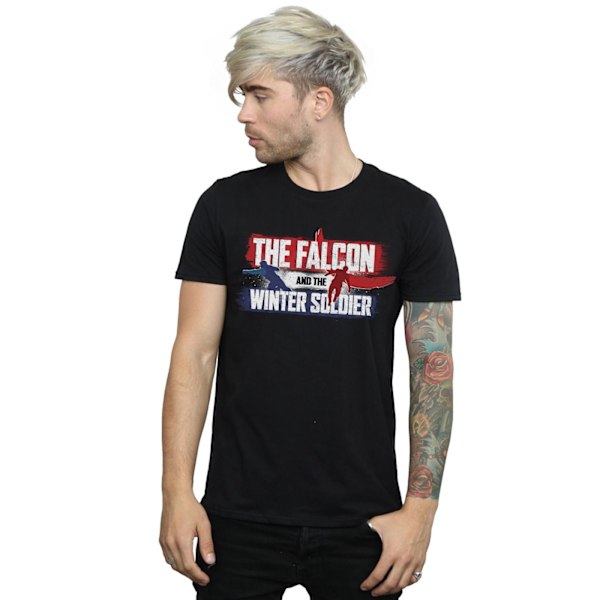 Marvel Herr The Falcon And The Winter Soldier Action Logo T-Shi Black 3XL