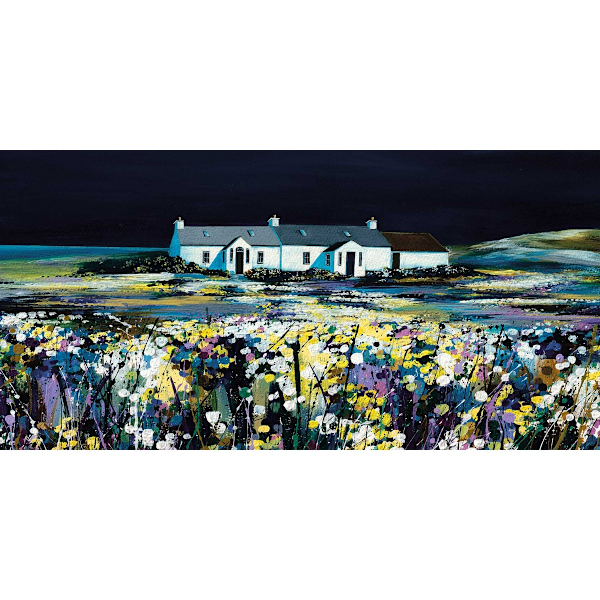 Avril Thomson Smith Moonlight Shimmer Träinramad Canvas Tavla Multicoloured 50cm x 100cm