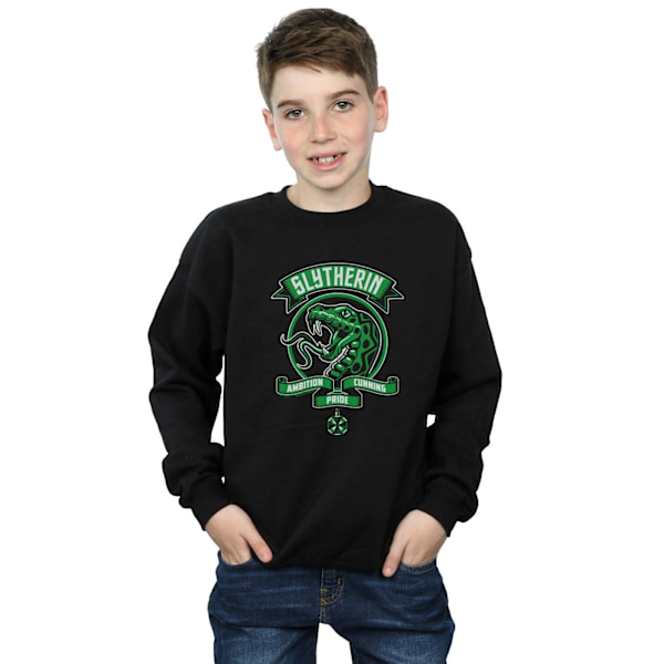 Harry Potter Pojkar Slytherin Toon Crest Sweatshirt 7-8 År Svart Black 7-8 Years