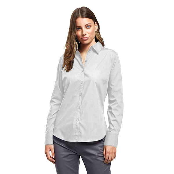 Premier Dam/Kvinnor Poplin Långärmad Blus 8 Vit White 8
