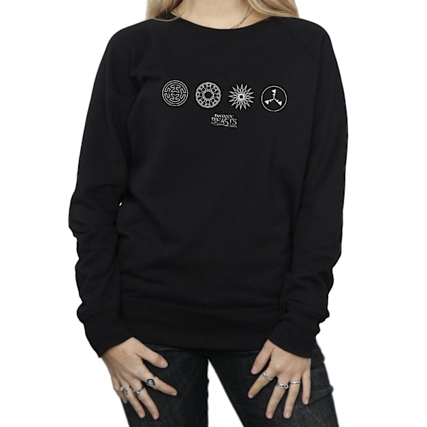 Fantastiska vidunder Kvinnor/Damer Cirkulära ikoner Sweatshirt XXL Svart Black XXL