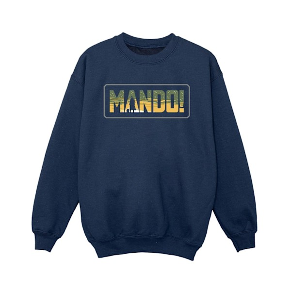 Star Wars Pojkar The Mandalorian Mando Cutout Sweatshirt 7-8 År Navy Blue 7-8 Years