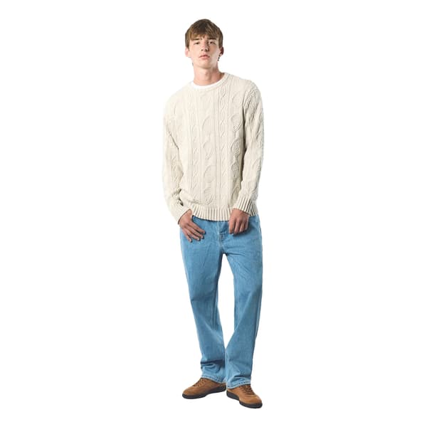 Pretty Green Herr Marylebone Kabelstickad Långärmad Tröja Grey S