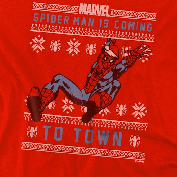 Spider-Man Barn/Barn Pull Over Julhuvtröja 7-8 År Red 7-8 Years