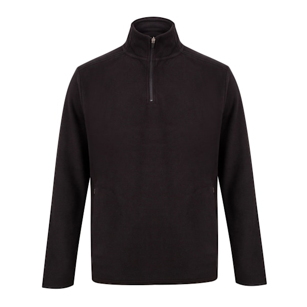 Henbury Unisex Vuxen Quarter Zip Microfleece Jacka XL Svart Black XL