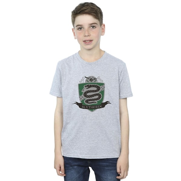 Harry Potter Boys Slytherin Bröstmärke T-shirt 7-8 år Sport Sports Grey 7-8 Years