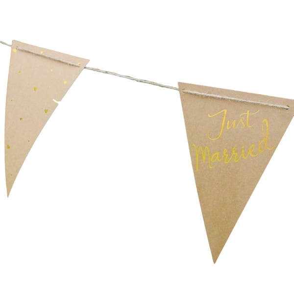 Apac Präglad Just Married Vimpel En Storlek Guld/Brun Gold/Brown One Size