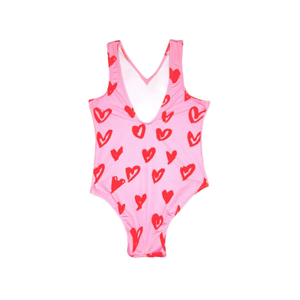 Hype Girls Scribble Heart One Piece Swimsuit 15 år Rosa/Röd Pink/Red 15 Years