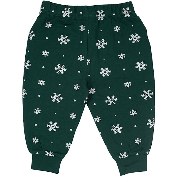 Larkwood Baby Snowflake Lounge Pants 0-6 månader Flaskegrön/Vit Bottle Green/White 0-6 Months