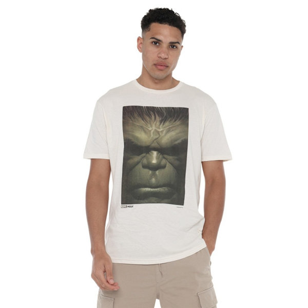 Hulk Herr T-shirt med ansikte XL Naturlig Natural XL