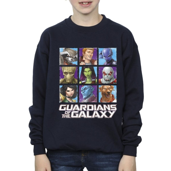 Guardians Of The Galaxy Boys Character Squares Sweatshirt 5-6 Y Navy Blue 5-6 Years