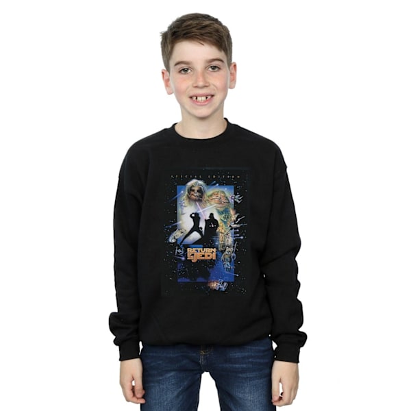 Star Wars Boys Episode VI Film Affisch Sweatshirt 7-8 År Bla Black 7-8 Years