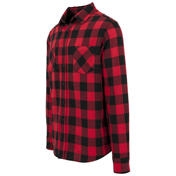 Bygg ditt varumärke Herr Rutig Flanellskjorta L Svart/Röd Black/Red L