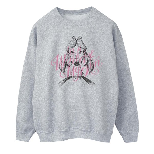 Disney Mens Alice In Wonderland In A World Of My Own Sweatshirt Sports Grey XXL