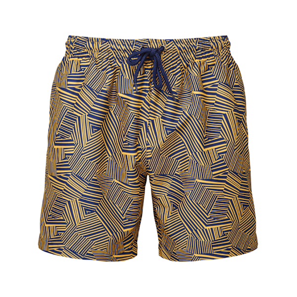 Wombat Herrmönstrade Badshorts L Marinblå/Senap Navy/Mustard L