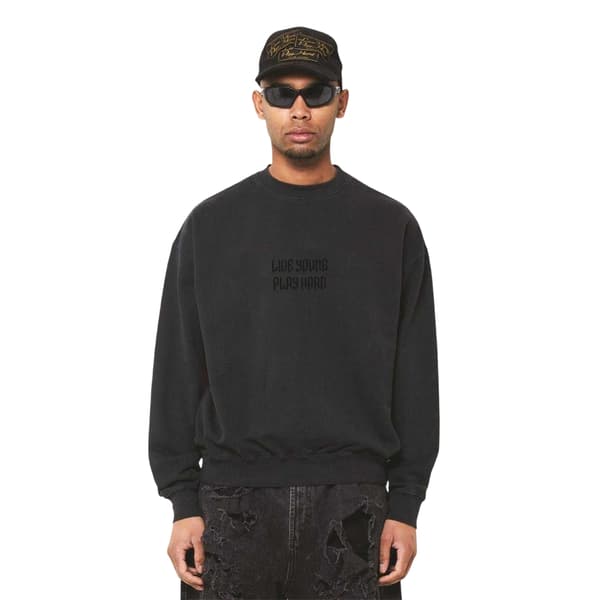 LY Herr Punk Crew Neck Långärmad Tröja M Svart Black M