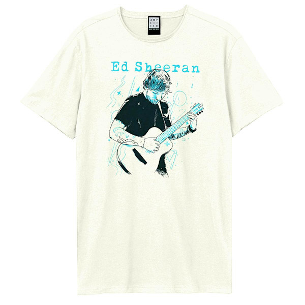 Amplified Unisex Adult Ed Sheeran Doodle T-Shirt L Vintage Vit Vintage White L
