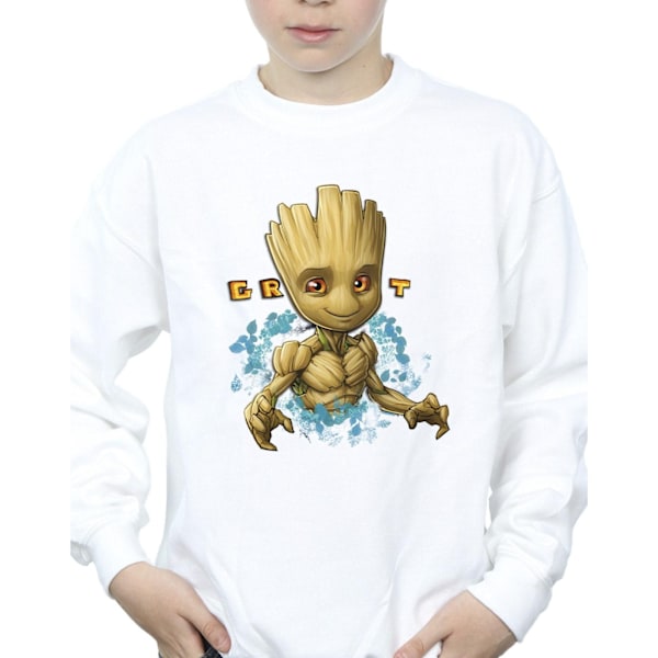 Guardians Of The Galaxy Boys Groot Flowers Sweatshirt 5-6 år White 5-6 Years