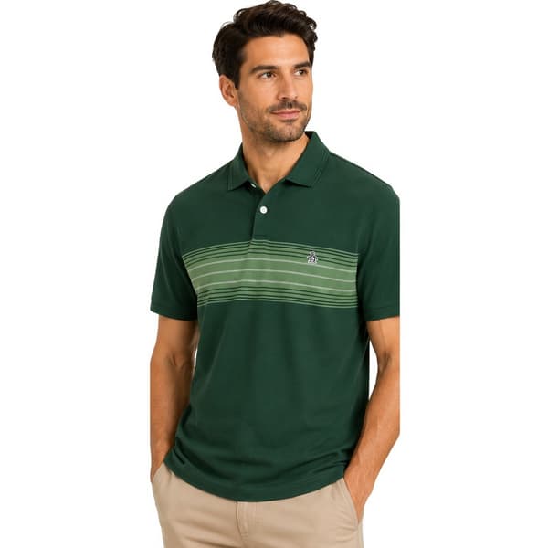 Original Penguin Herr Randig Pikétröja S Grön Green S