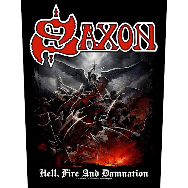 Saxon Hell Fire And Damnation Patch One Size Svart/Röd/Vit Black/Red/White One Size