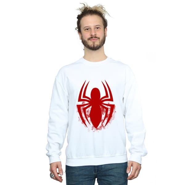 Spider-Man Emblem Logo Sweatshirt för män, vit, M White M