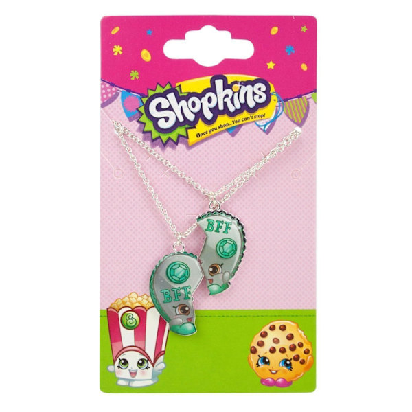 Shopkins Girls Best Friend Chelsea Charm Halsband (2-pack) O Silver/Green One Size