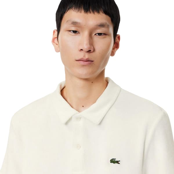 Lacoste Pikétröja med broderad logotyp för män S Vit White S