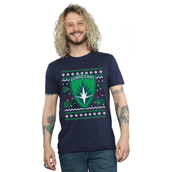 Marvel Herr Guardians Of The Galaxy Fair Isle T-Shirt 5XL Marinblå Navy Blue 5XL