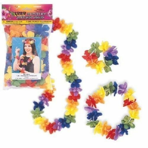 Unika festblommor Luau/Beach Party kostymtillbehör (4-pack) Multicoloured One Size