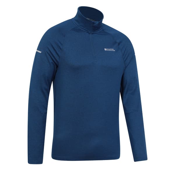 Mountain Warehouse Echo Melange Återvunnen Halv Zip Midlayer för Herr Navy XXL