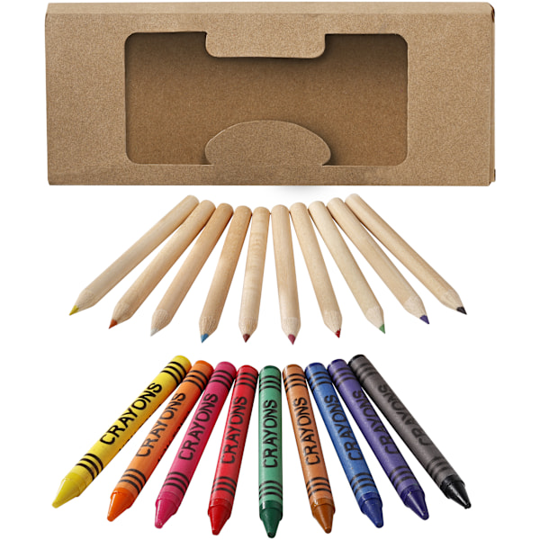 Bullet 19-delars set med pennor och kritor 17,8 x 7,3 x 0,9 cm Natur Natural 17.8 x 7.3 x 0.9 cm