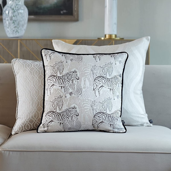 Prestigious Textiles Damara Zebra Kuddfodral 43cm x 43cm Dus Dusk Grey 43cm x 43cm