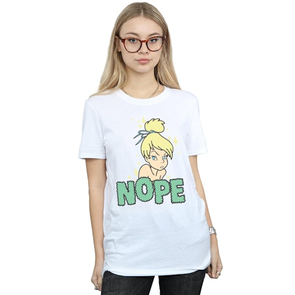 Disney Dam/Kvinnor Tinker Bell Nope Bomull Boyfriend T-shirt White L