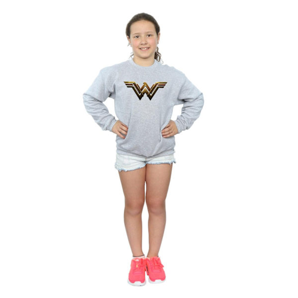 DC Comics Girls Justice League Movie Wonder Woman Emblem Sweatshirt Sports Grey 7-8 Years