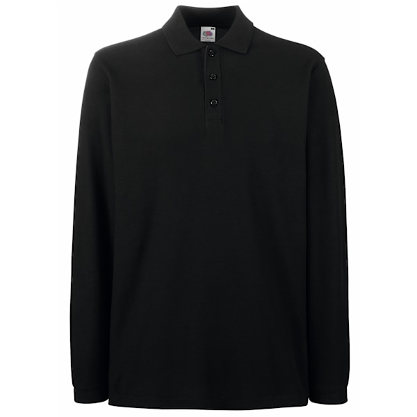 Fruit Of The Loom Premium Långärmad Poloskjorta 3XL Svart Black 3XL