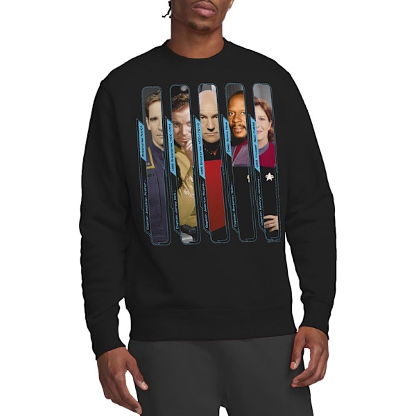 Star Trek Unisex Vuxen The Captains Sweatshirt XL Svart Black XL