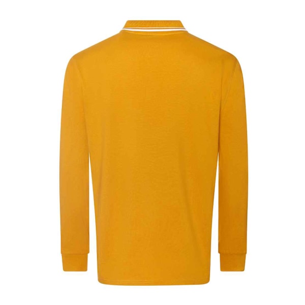 Awdis Herr Tipped Långärmad Poloskjorta XXL Senap/Vit Mustard/White XXL